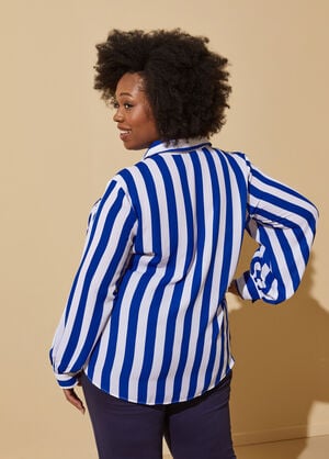 Striped Tie Front Shirt, Surf The Web image number 1