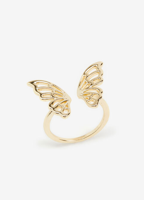 Gold Butterfly Filigree Open Ring, Gold image number 0