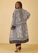 Geo Print Open Front Duster, Black White image number 1
