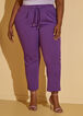 Mid Rise Tapered Ankle Pants, Purple image number 2