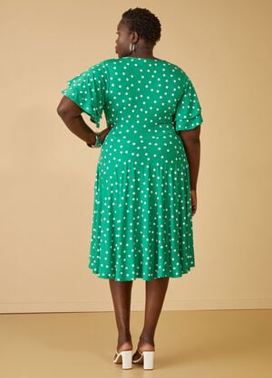 Polka Dot Wrap Dress, Jelly Bean image number 1