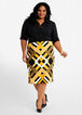 Geo Colorblock Scuba Skirt, Pale Gold image number 2