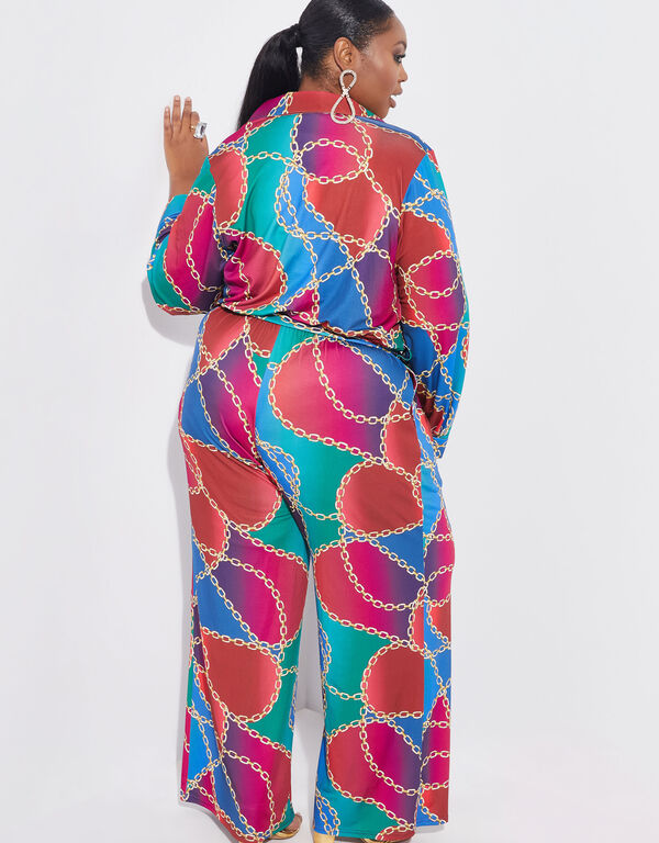 Tall Chain Link Print Jumpsuit, Multi image number 1