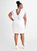 Ruffled Crepe Bodycon Dress, White image number 1