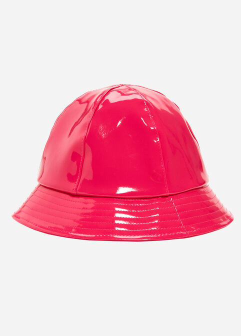 Pink Patent Leather Bucket Hat, Raspberry Radiance image number 1