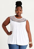 Embellished Crocheted Jersey Tunic, White image number 0