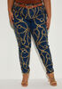 High Rise Chain Print Skinny Jeans, Metallic Gold image number 2