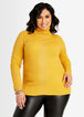 Plus Size Lurex Classic Stretch Ribbed Knit Fitted Turtleneck Sweater image number 0