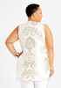 Foil Scroll Bar Neck Tunic, White image number 1