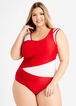 Nicole Miller Mesh Trim 1pc Swim, Red image number 0