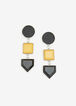 Geo Faux Leather Drop Earrings, Multi image number 0