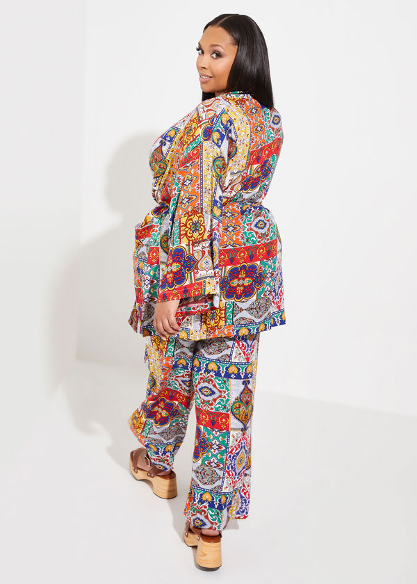 Printed Woven Kimono, Multi image number 1