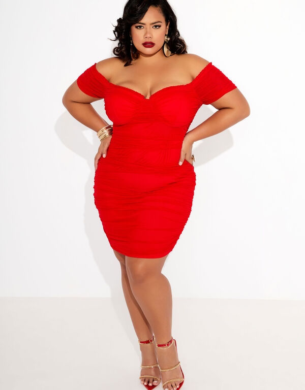 The Carina Bodycon Dress, Red image number 0