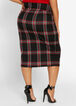 Plaid Button Accent Straight Skirt, Jester Red image number 1