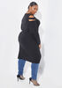Cutout Ribbed Tunic, Black image number 1