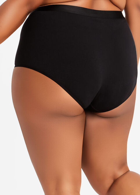 Cotton Stretch Brief Panty, Black image number 1