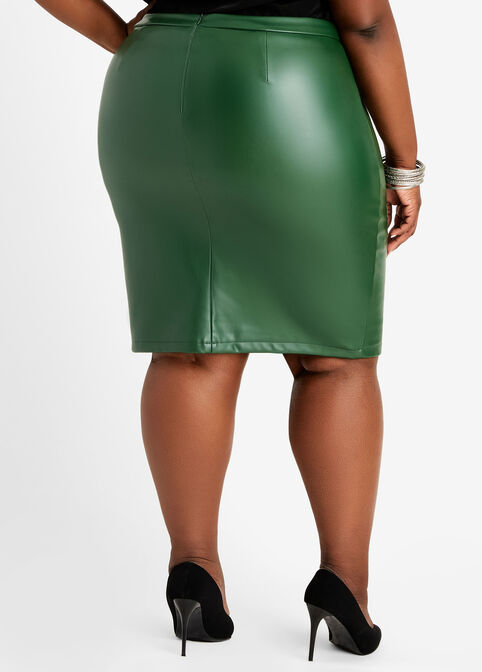 Faux Leather Grommet Skirt, EDEN image number 1