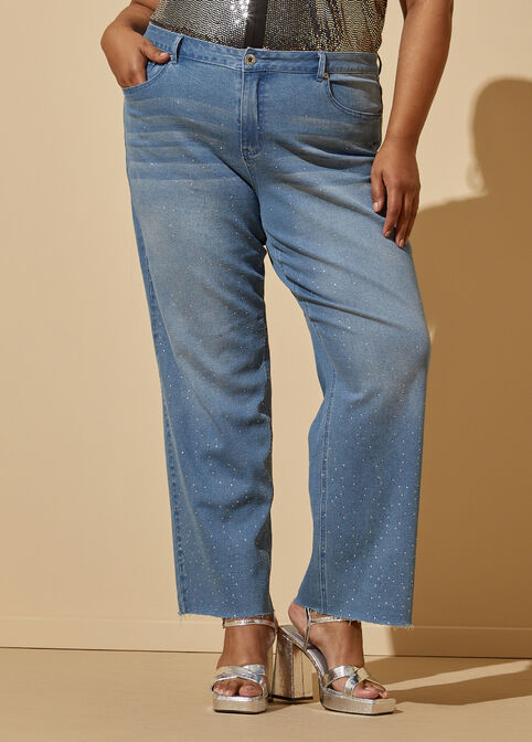 Embellished Straight Leg Jeans, Denim image number 2