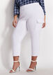 Cargo Pull On Straight Leg Pant, White image number 0