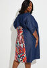 Paneled Chambray Dress, Denim image number 1