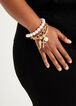 Gold Pearl Charm Bracelet Set, Gold image number 0