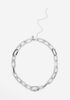Silver Pave Charm Holder Necklace, Silver image number 1