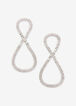 Silver Pave Infinity Drop Earrings, Silver image number 0