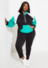 Colorblock Stretch Knit Hoodie, Mint Green image number 2