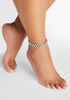 Crystal Cuban Link Anklet, Silver image number 0