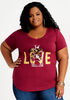 Leopard Bow Perfume Love Tee, Rhododendron image number 0