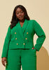 Cropped Double Breasted Blazer, Abundant Green image number 4