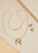 Textured Gold Tone Ring Necklace Set, Gold image number 1