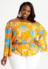 Tropical Off The Shoulder Top, Carrot Curl image number 0