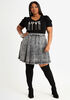 Pleated High Waist Denim Skirt, Black image number 2