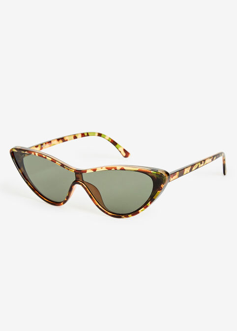 Camo Cateye Plastic Sunglasses, TORT image number 1