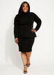 Plus Size Mock Neck Peplum Bodycon Long Sleeve Sexy Occasion Dress image number 0