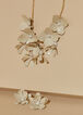 Flower And Faux Pearl Necklace, Pearl image number 2