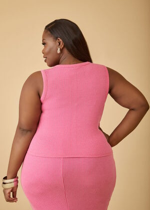 Ribbed Tank Top, Pink image number 1