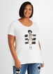 Women In Leopard Dress Graphic Tee, White image number 0
