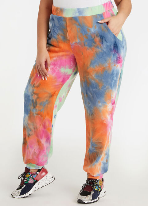 Tie Dye Terry Athleisure Jogger, Raspberry Radiance image number 0