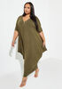 Zip Detailed Cocoon Maxi Dress, Olive Night image number 2