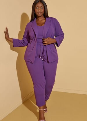 Mid Rise Tapered Ankle Pants, Purple image number 0
