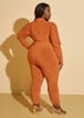 Ruched Joggers Jumpsuit, Rust image number 1