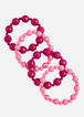 Set of Four Stretch Bead Bracelets, Raspberry Radiance image number 0