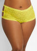 Plus Size Floral Lace Cutout Side Seamless Boyleg Panty image number 0