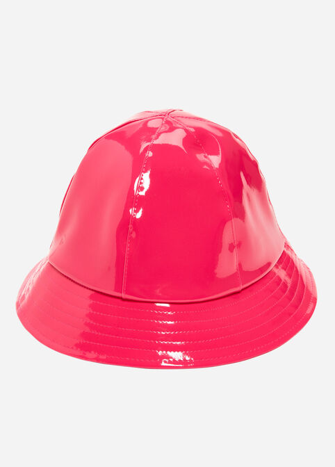 Pink Patent Leather Bucket Hat, Raspberry Radiance image number 0