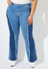 Two Tone Flared Jeans, Denim Blue image number 0