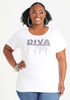 Crystal Diva Graphic Tee, White image number 0