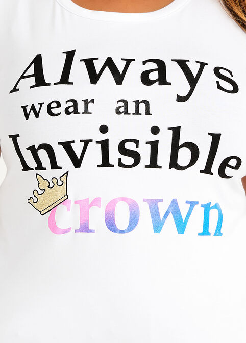 Glitter Crown Graphic Tee, White image number 1