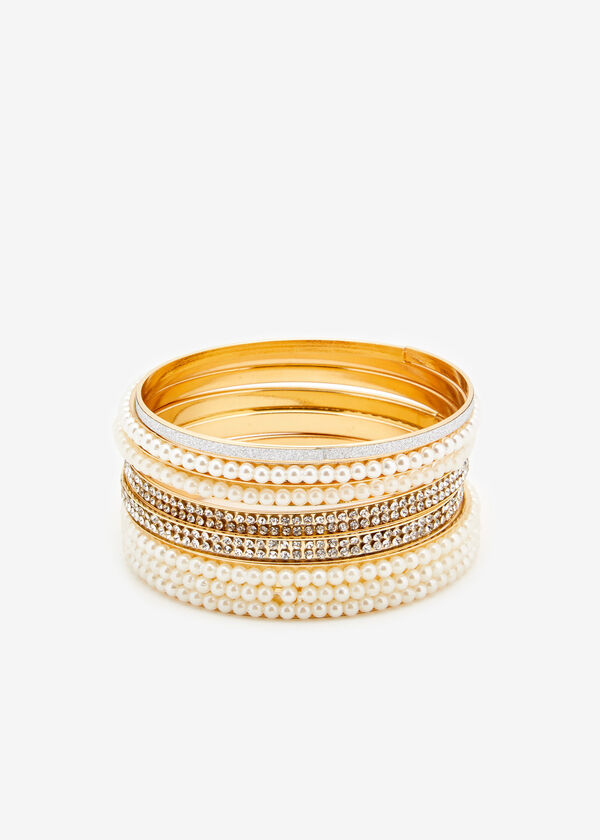 Pearl Gold Bracelet Set, Gold image number 0